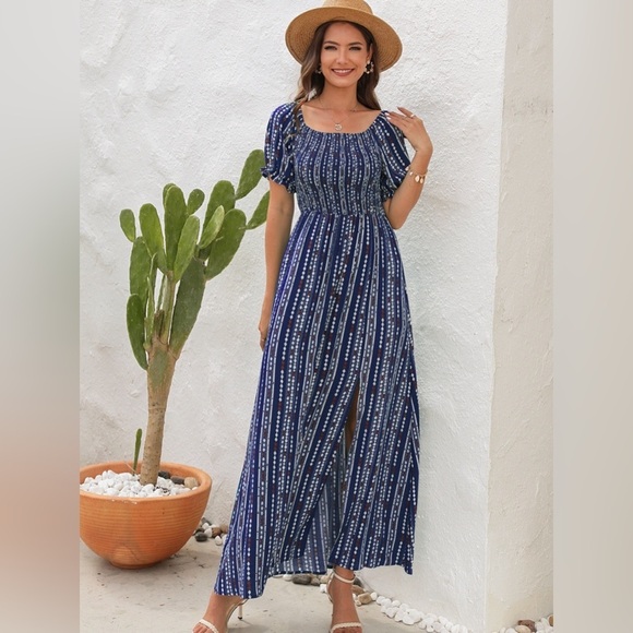 Capturing Time Short Sleeve Maxi Dresses Summer - Picture 1 of 4
